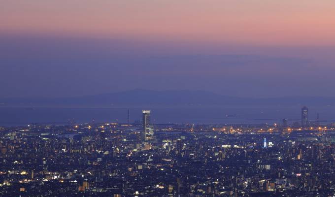 Evening view from the Kintetsu Nara Line