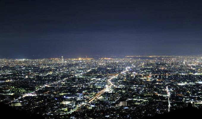 긴테쓰 나라선의 저녁노을