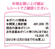 レシートでご確認ください。