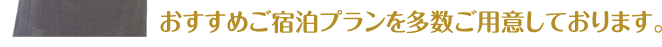 おすすめご宿泊プランを多数ご用意しております。
