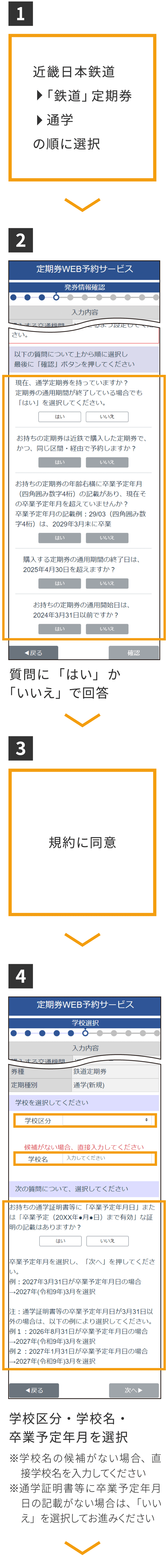 通学定期券（新規）のご利用手順[予約]