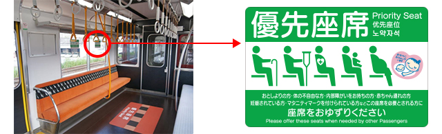 優先座席の表示