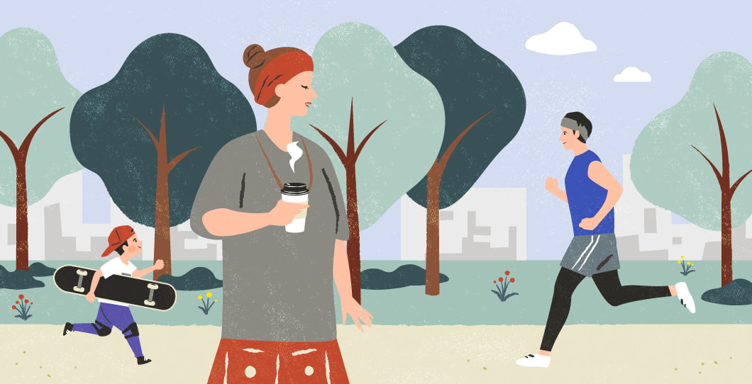 長居公園のあるくらしのイラスト