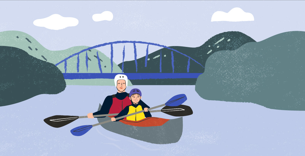 便利で自然豊かな暮らしのイメージイラスト