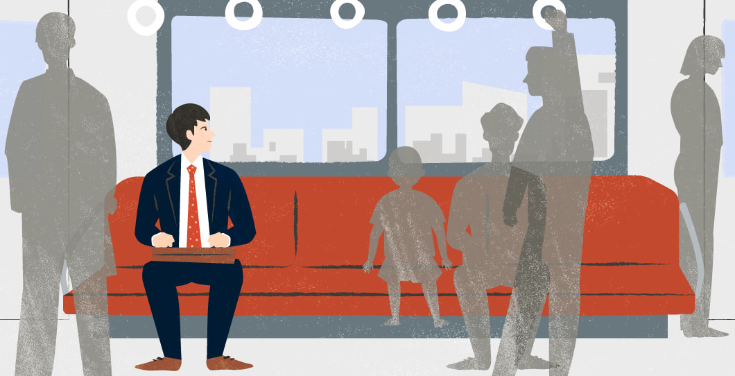 名古屋都心部へのアクセス良好のまちのイラスト