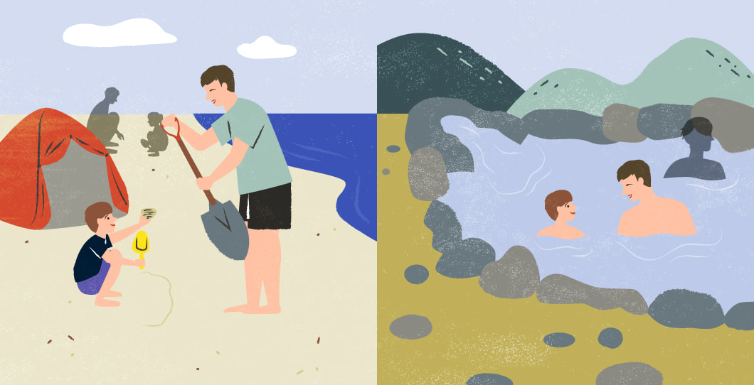 近くのスポットで楽しむイメージイラスト