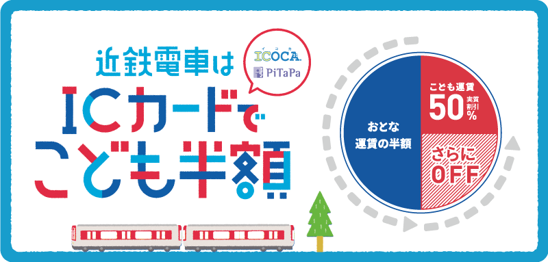 近鉄電車はICカードでこども半額