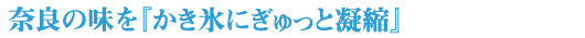 奈良の味をかき氷にぎゅっと凝縮