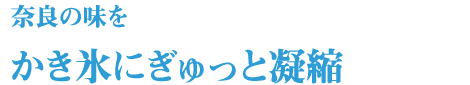 奈良の味をかき氷にぎゅっと凝縮