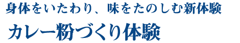 身体をいたわり、味をたのしむ新体験　カレー粉づくり体験