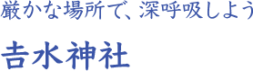 厳かな場所で、深呼吸しよう 吉水神社