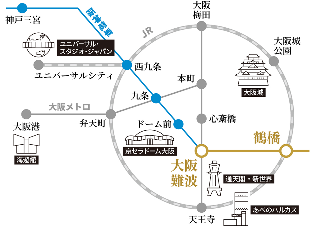 大阪難波駅マップ