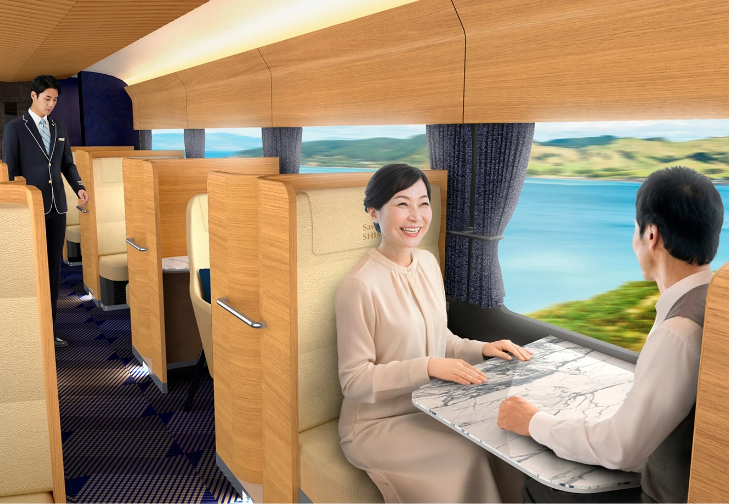 フレンチ膳の車内（1・2号車）